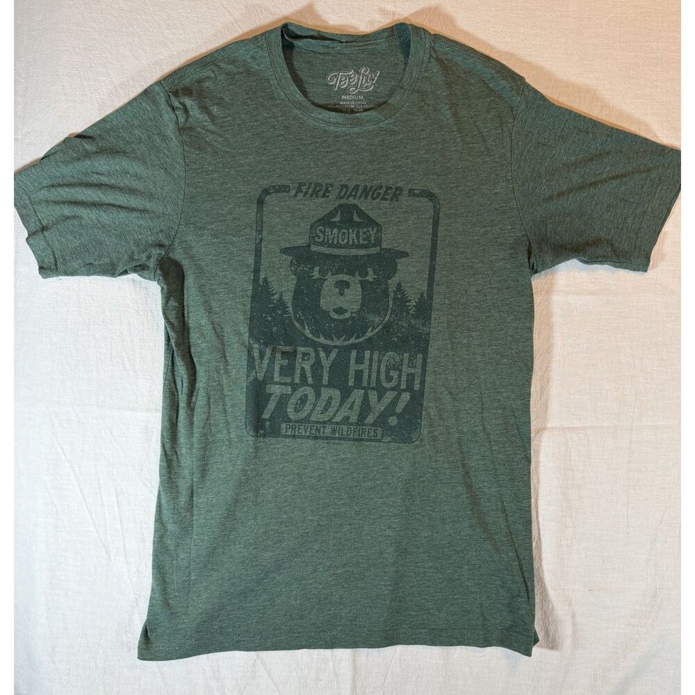 Smokey Bear "Fire Danger Very High Today" T-Shirt - Green